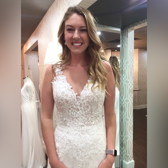 NEVER WORN 2019 Pronovias Malma Wedding Dress with Cathedral Veil Included - Picture 5 of 11